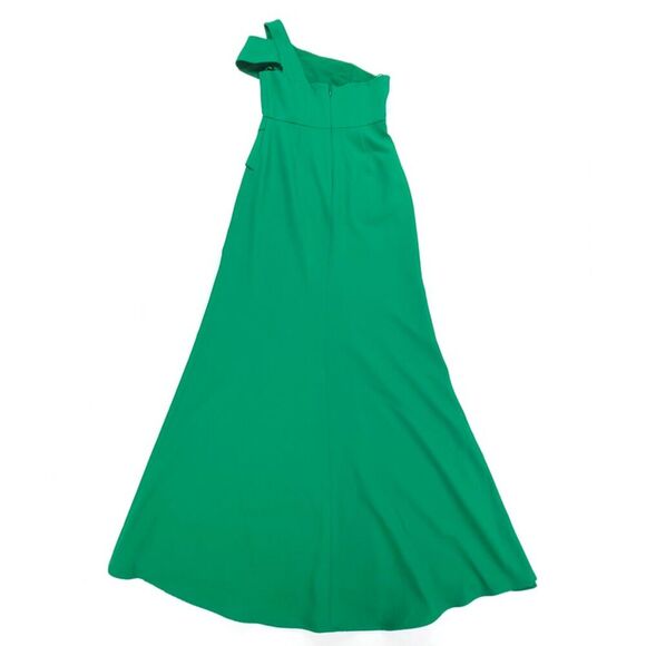 NEW BCBGMaxAzria Annely One Shoulder Peplum Gown Formal Maxi Dress Malachite 0 - Picture 6 of 10